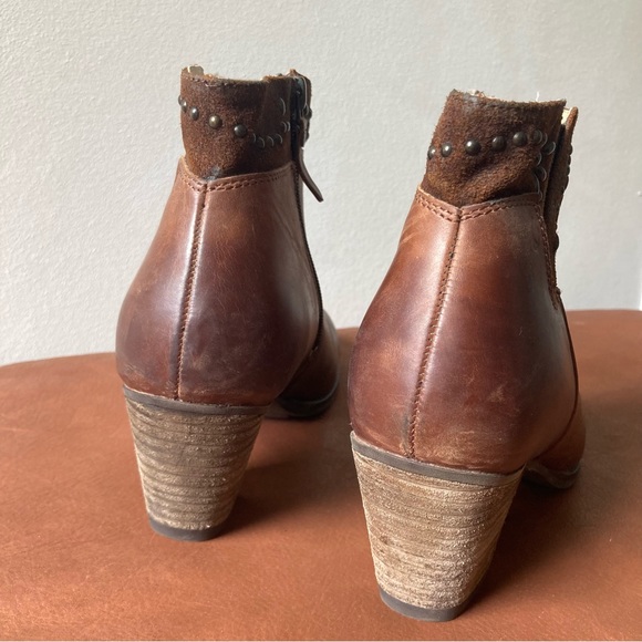 OluKai | Ho'Ohilu Women's Leather & Suede Studded Ankle Bootie in Friar Brown - Picture 4 of 9